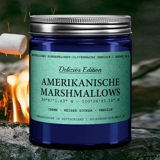 Amerikanische Marshmallows Duftkerze - Deliziös Edition - Creme | Weißer Zucker | Vanille-0