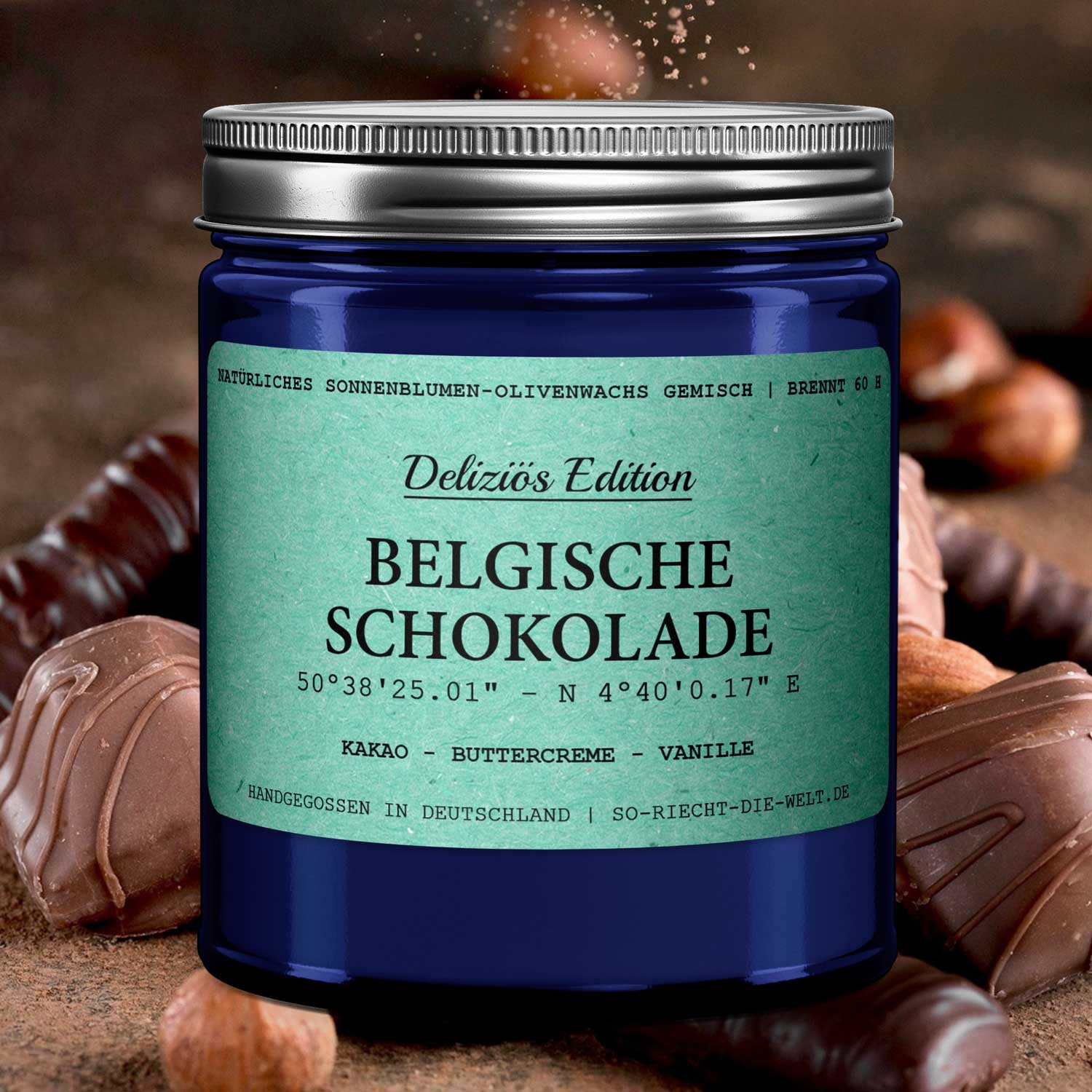 Belgische Schokolade Duftkerze - Deliziös Edition - Kakao | Buttercreme | Vanille-0