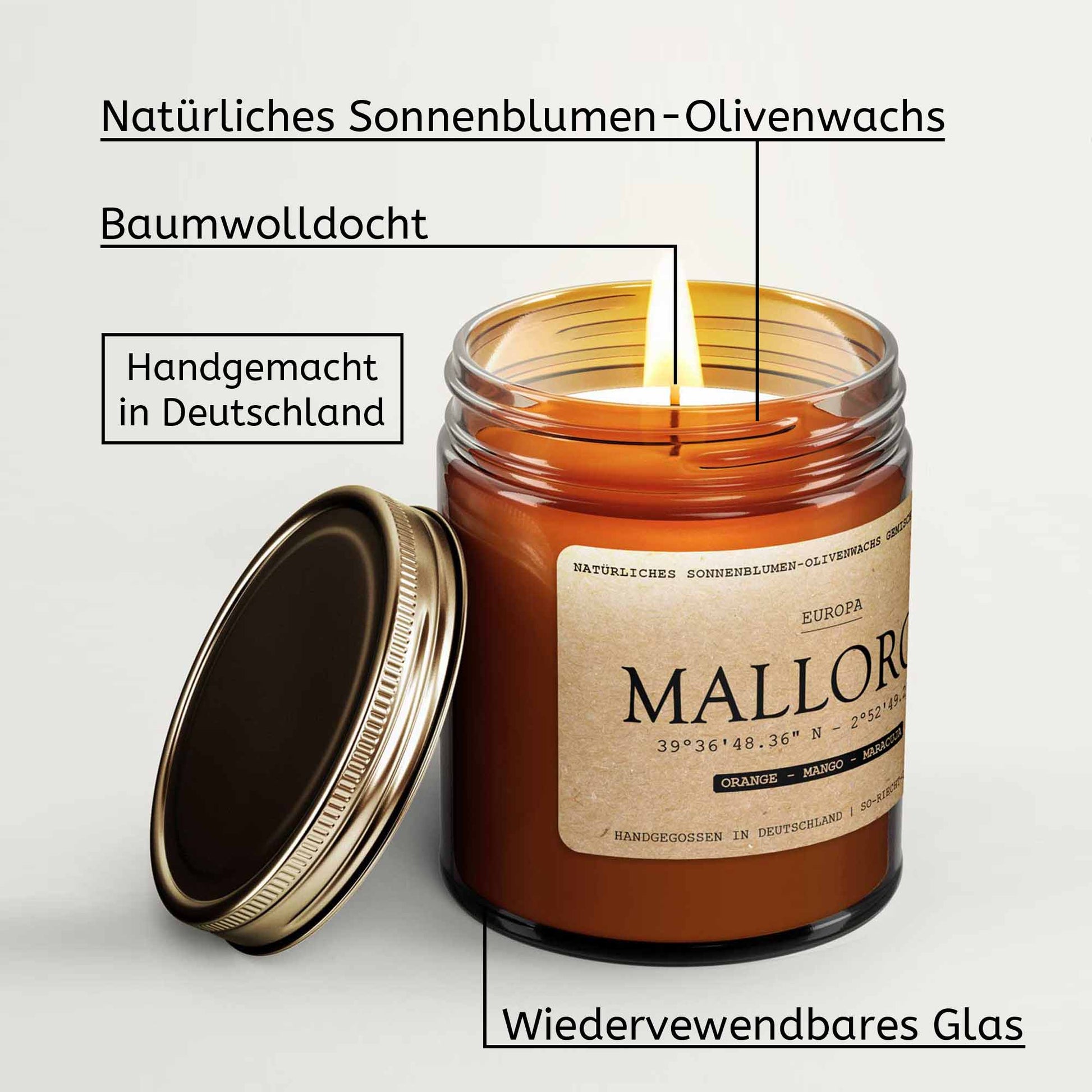 Französische Crème Brûlée Duftkerze - Deliziös Edition - Karamell | Vanille | Orangenschale-3